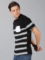 Men T-Shirt Stripes Cotton Premium