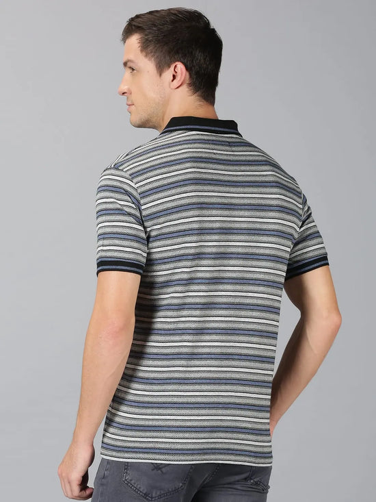 Men T-Shirt Stripes Cotton Foot