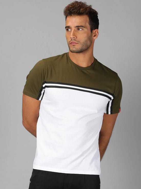 Men T-Shirt Colour-block Cotton Deadbury