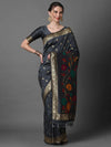 Sareemall Grey Festive Silk Blend Woven Designer Saree With Unstitched Blouse