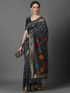 Sareemall Grey Festive Silk Blend Woven Designer Saree With Unstitched Blouse