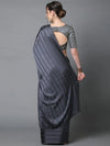 Sareemall Grey Casual Georgette And Satin Solid Saree With Unstitched Blouse