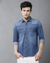 Yovish Men Vibrant Casual Blue Shirt