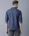 Yovish Men Washed Casual Vibrant Blue Shirt