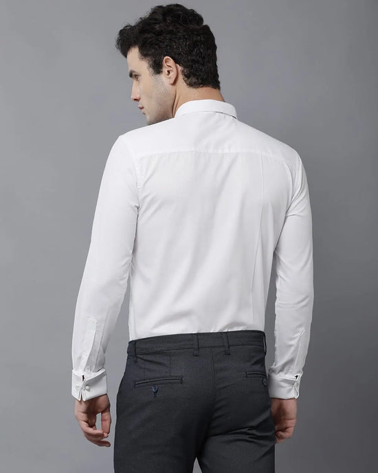 Yovish Men Solid Dynamic White Shirt