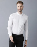 Yovish Men Solid Formal Bright White Shirt