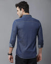 Yovish Men Washed Casual Dope Blue Shirt