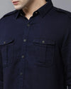 Yovish Men Solid Blossom Blue Shirt