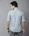 Yovish Men Printed Casual Light Blue Shirt