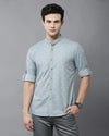 Yovish Men Printed Casual Light Blue Shirt