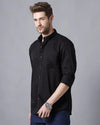 Yovish Men Solid Casual Black Shirt