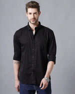 Yovish Men Solid Casual Black Shirt