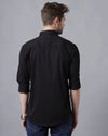 Yovish Men Solid Casual Black Shirt