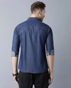 Yovish Men Washed Casual Blue Shirt