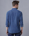 Yovish Men Solid Regular Blue Shirt