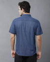 Yovish Men Regular Washed Casual Blue Shirt