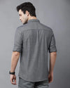 Yovish Men Herringbone Casual Grey Shirt