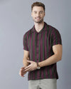 Yovish Men Striped Purple Shirt