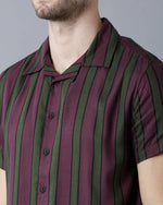 Yovish Men Striped Purple Shirt