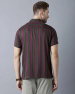 Yovish Men Striped Purple Shirt