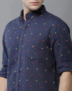 Yovish Men Urban Casual Blue Shirt