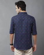 Yovish Men Urban Casual Blue Shirt