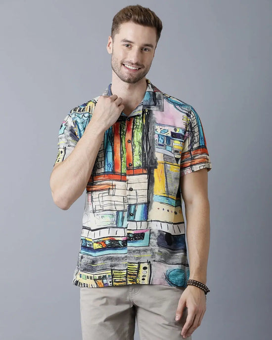 Yovish Men Printed Regular Multicolor Shirt