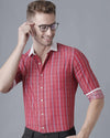 Yovish Men Striped Casual Red Shirt