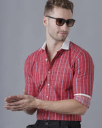 Yovish Men Striped Casual Red Shirt