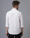 Yovish Men Striped Casual White Shirt