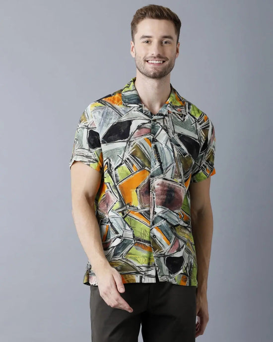 Yovish Men Printed Multicolor Shirt