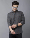 Yovish Men Printed Urban Grey Shirt