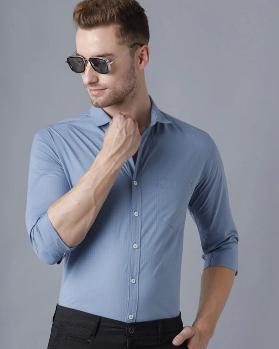 Yovish Men Casual Light Blue Shirt