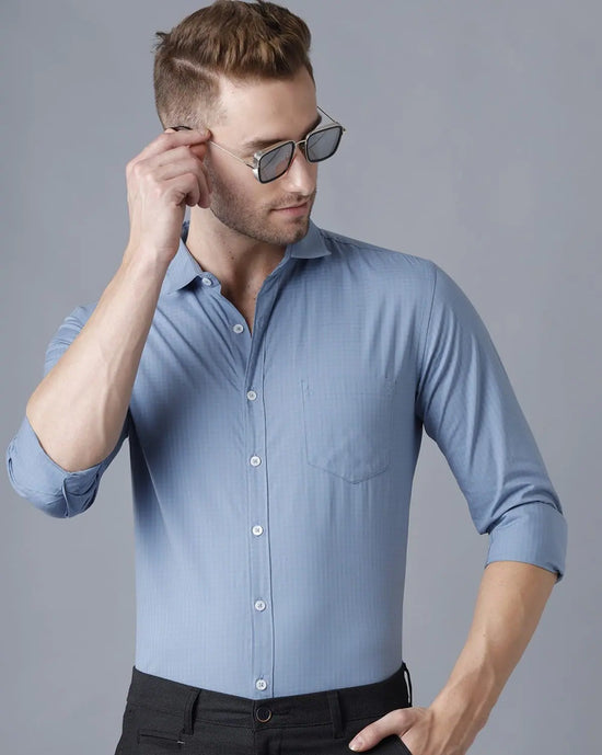 Yovish Men Casual Light Blue Shirt