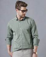 Yovish Men Self Design Casual Green Shirt