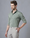 Yovish Men Self Design Casual Green Shirt