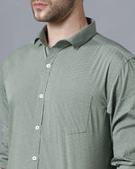 Yovish Men Self Design Casual Green Shirt