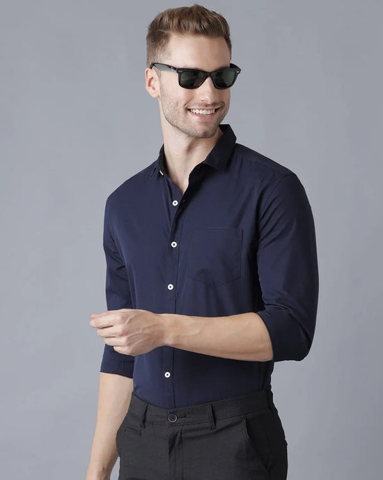 Yovish Men Casual Blue Shirt