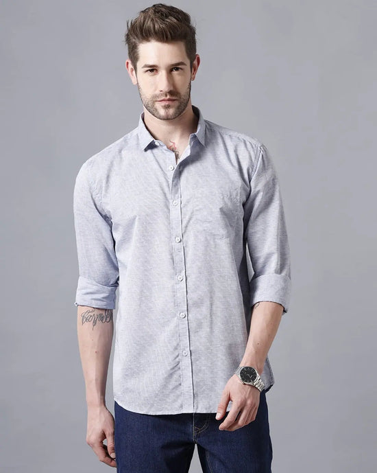 Yovish Men Solid Casual Grey Shirt