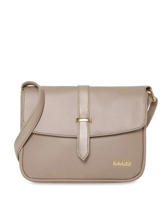 KLEIO Stylish PU Sling Bag for Women / Girls (Cream) (HO8016KL-CR)