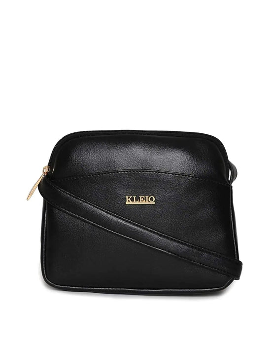 KLEIO Women's Sling Bag (HO8014KL-BL_Black)