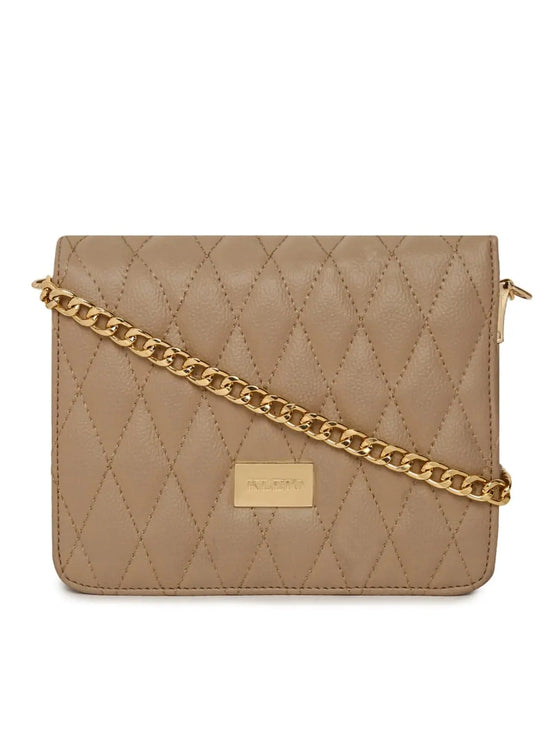 KLEIO Quilted Vibrant Cross Body Sling Hand Bag For Girls Women Ladies (Beige) (HO8006KL-BE)