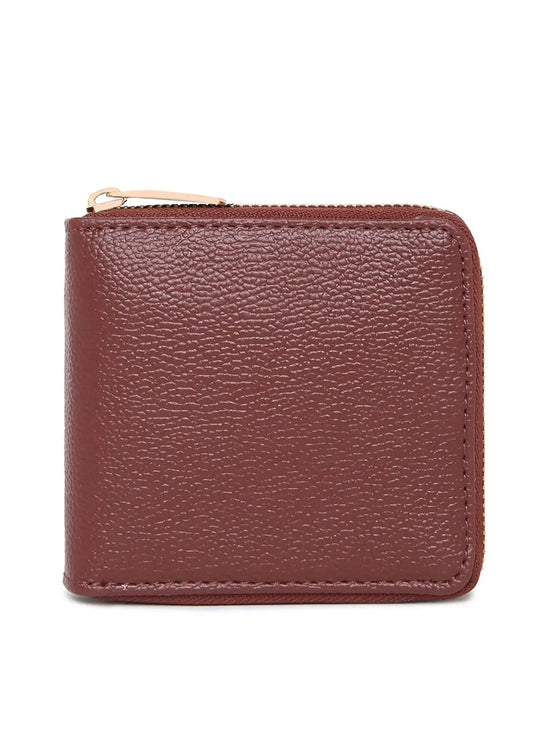 KLEIO Womens Girls PU Leather Multipurpose Zip Wallet Card Holder Purse Clutch-HO5003KL-BR