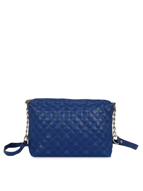 KLEIO Stylish Quilted Sling Bag for Girls / Women (Blue) (EDK1038KL-BU)