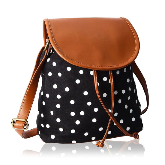 KLEIO white polka dots canvas Slingbag