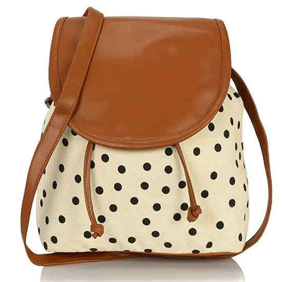 KLEIO Polka Dots Canvas Slingbag For Girls / Women