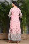 Juniper Pink Georgette Printed Flared Dress