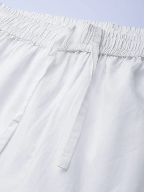 Juniper White Cotton Voile Solid Sharara