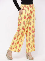 Juniper Coral Rayon Printed Wide-Leg Palazzo