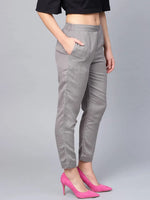 Juniper Grey Rayon Solid Cigarette Pants